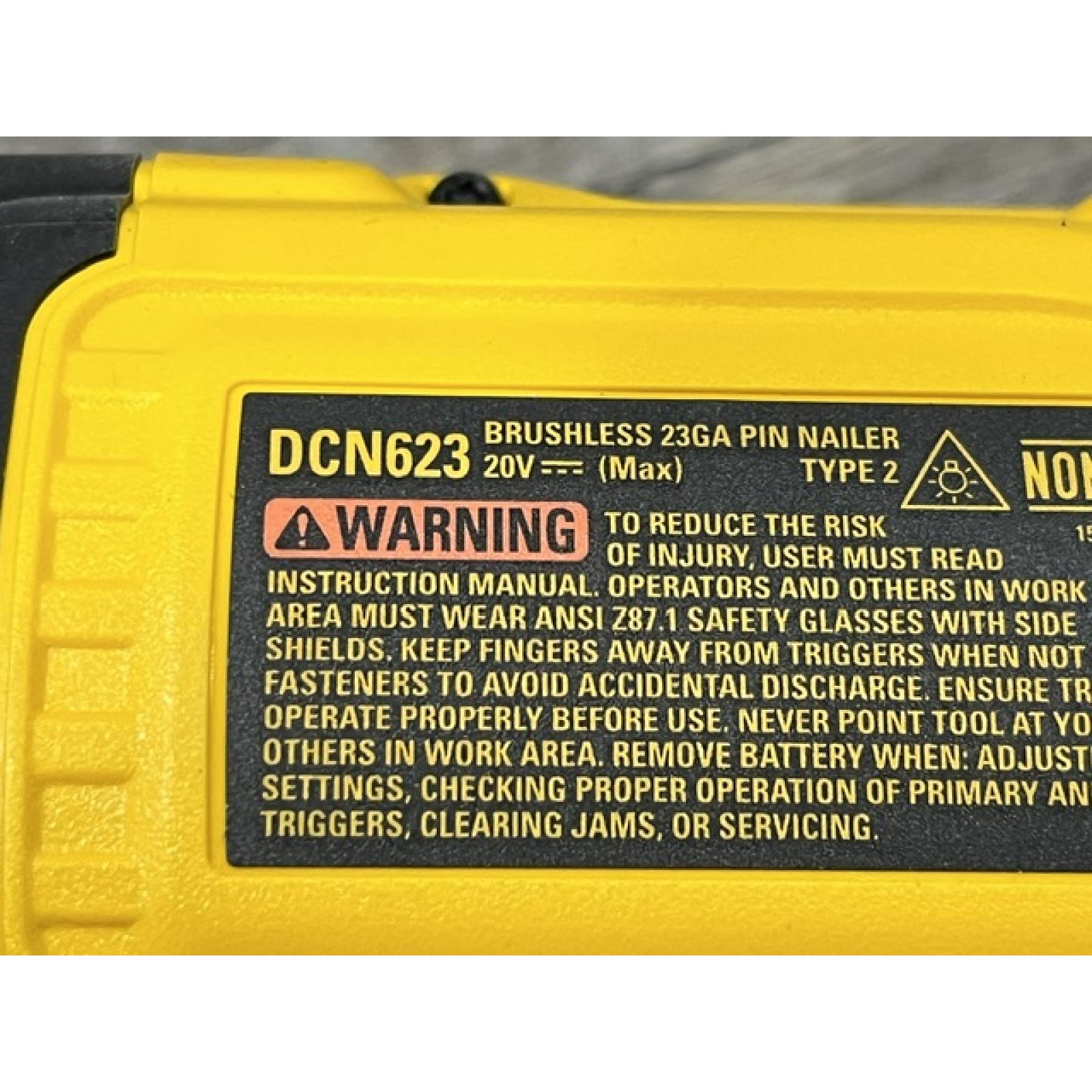 AS-IS DEWALT ATOMIC 20V MAX Lithium Ion Cordless 23 Gauge Pin Nailer (Tool Only)