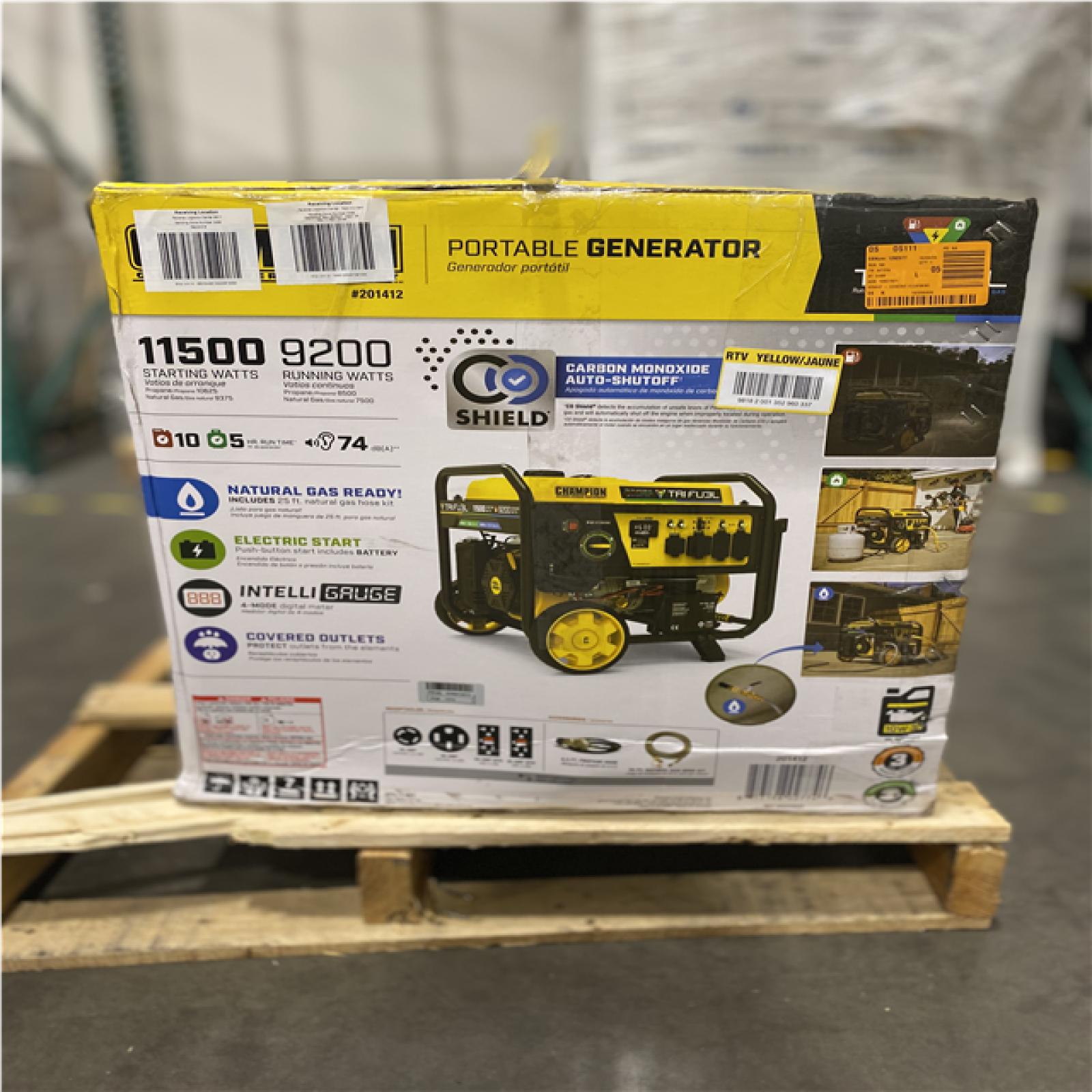 Dallas Location - NEW Champion 201412 11500W Tri Fuel Generator