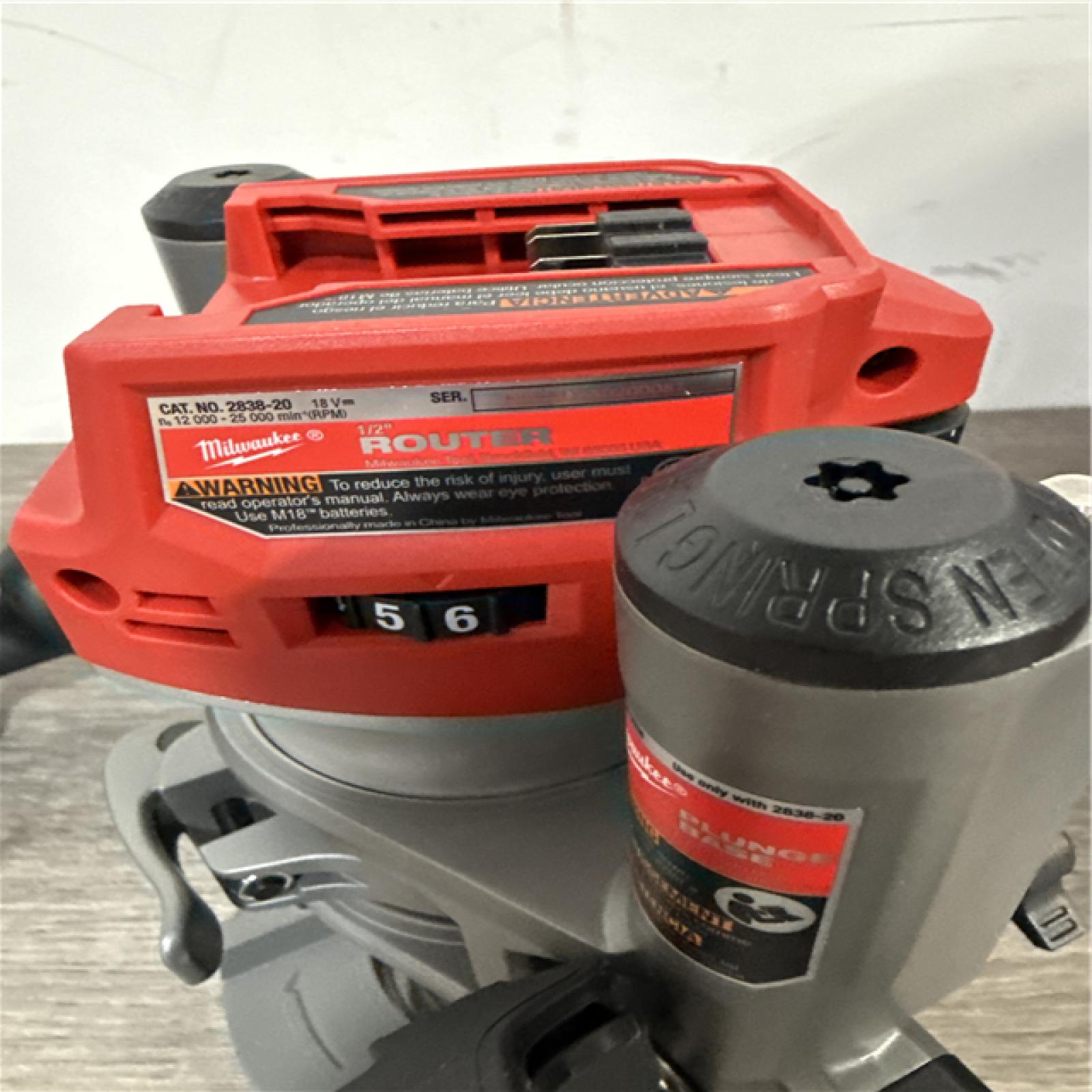 California NEW Milwaukee 1/2 Router Multi-Base Kit  Includes (1) Battery  Charger & Bag