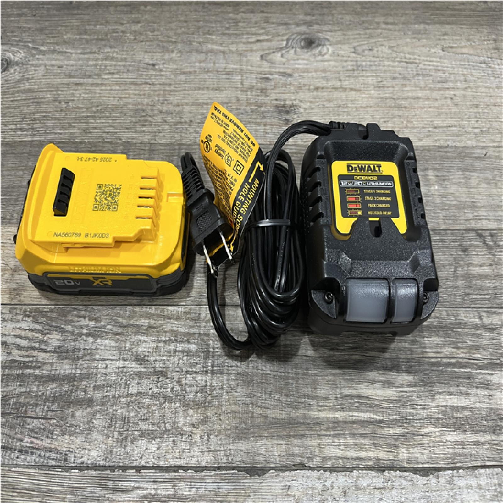 AS-IS DEWALT 20V MAX XR POWERSTACK Lithium-Ion Battery Starter Kit with 1.7Ah Battery and Charger