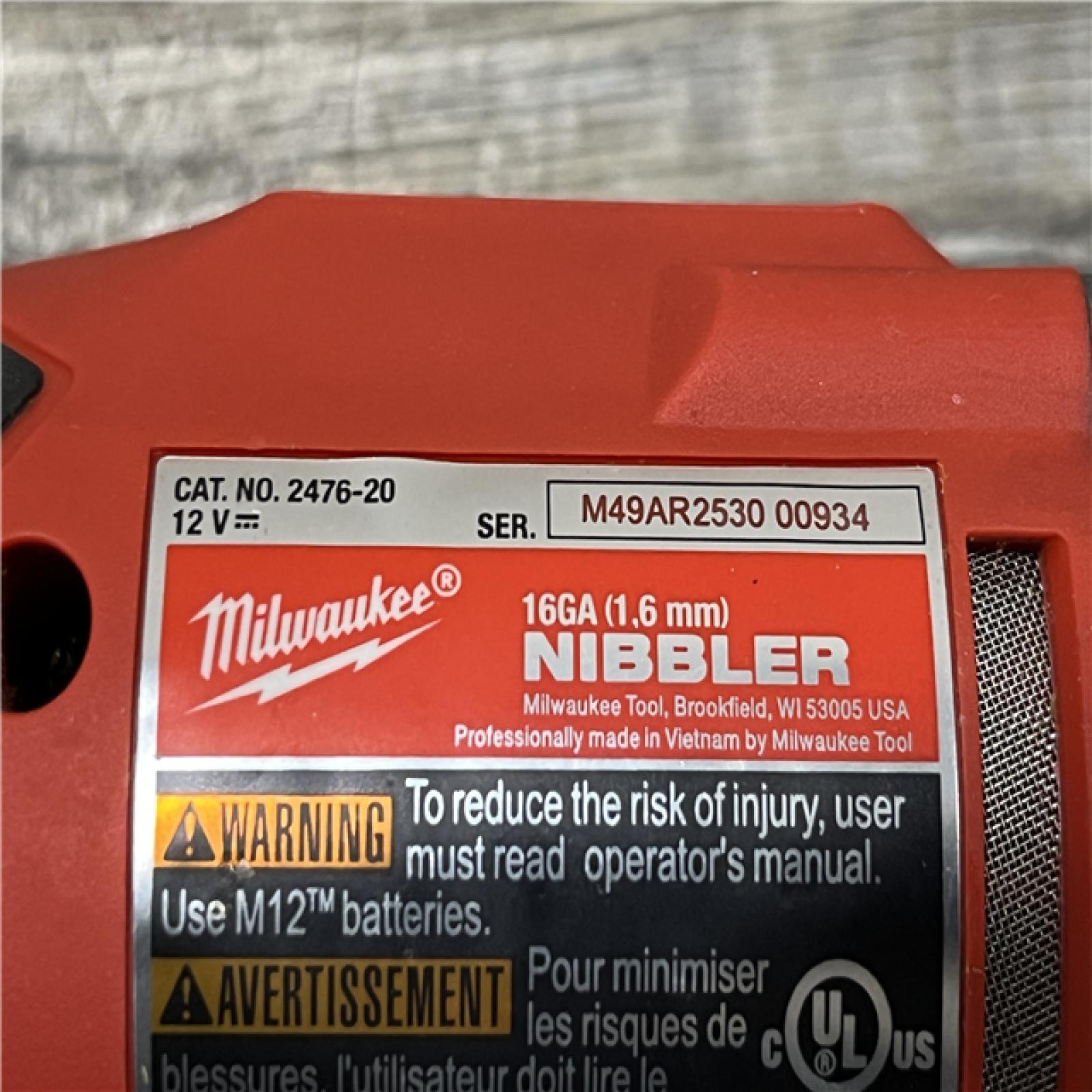 AS-IS Milwaukee FUEL 12-Volt Lithium-Ion Brushless Cordless 16-Gauge Variable Speed Nibbler (Tool-Only)