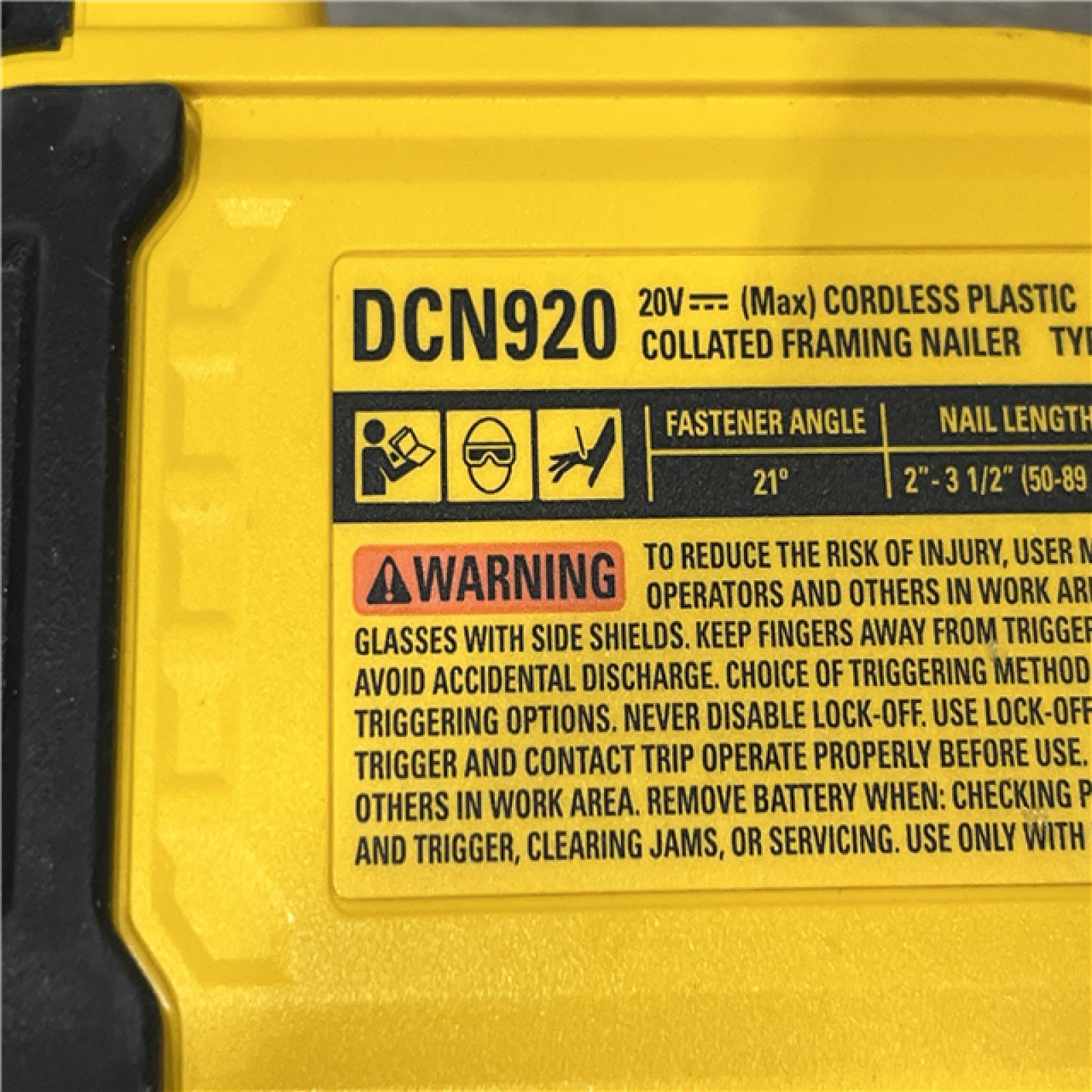AS-IS DEWALT 20-Volt 21° Cordless Framing Nailer (Tool-Only)