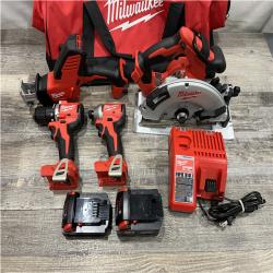 AS-IS Milwaukee 18-Volt Lithium-Ion Brushless Cordless (4-Tool) Combo Kit
