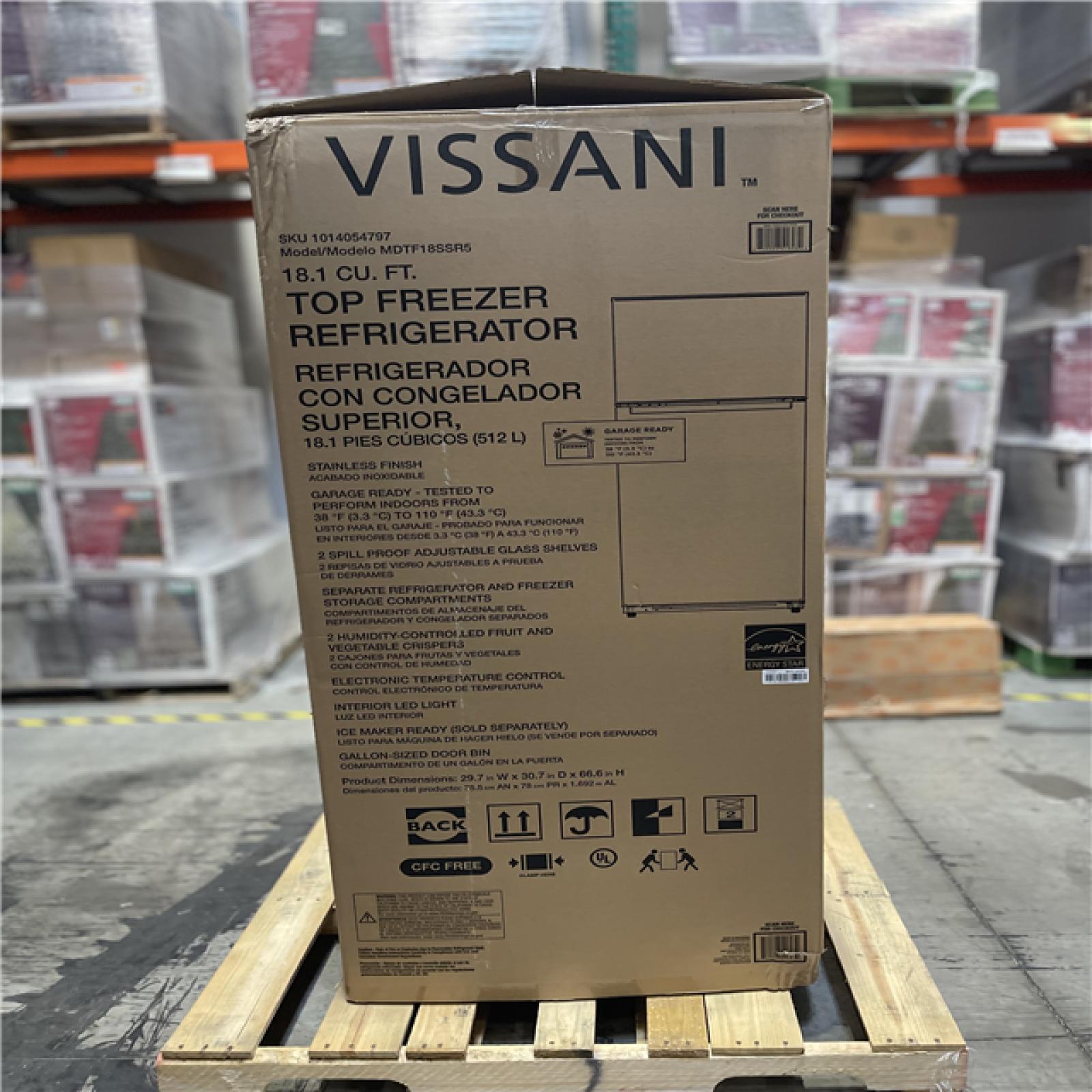 DALLAS LOCATION -AS-IS VISSANI 18.1 CU.FT REFRIGERATOR