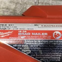 AS-IS Milwaukee FUEL 18-Volt Lithium-Ion Brushless Cordless Gen II 18-Gauge Brad Nailer (Tool-Only)