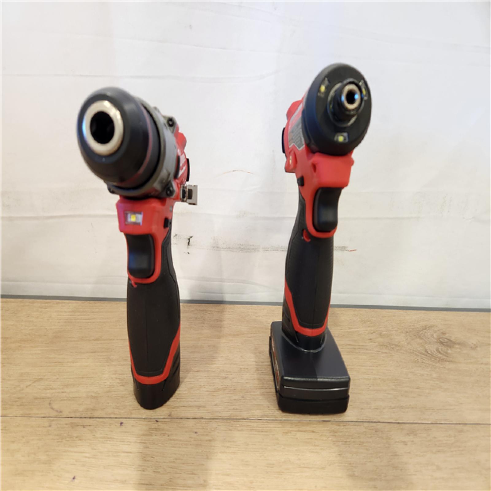 AS-IS- Milwaukee 12V Brushless Hammer Drill and Impact Driver Combo Kit