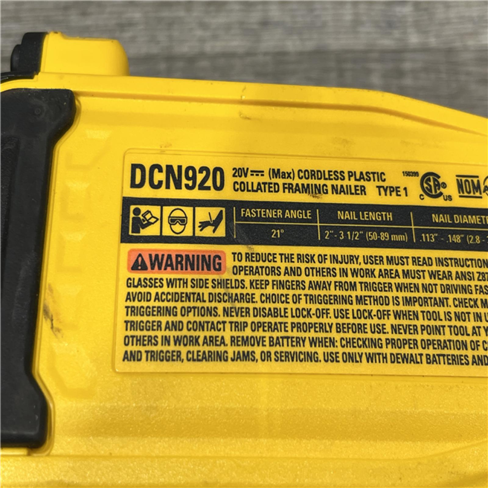 AS-IS DEWALT 20-Volt 21° Cordless Framing Nailer (Tool-Only)