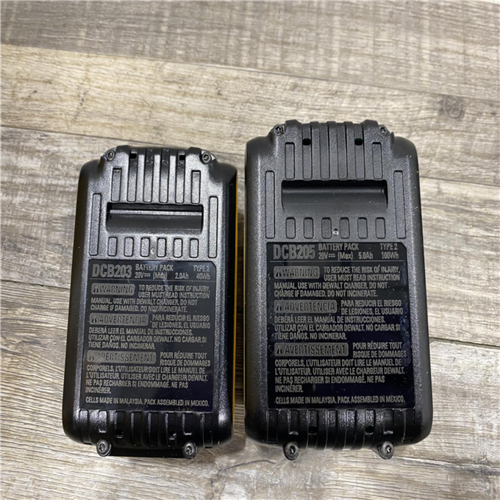 AS-IS DEWALT 20V MAX Lithium-Ion Battery Kit with 5.0Ah and 2.0Ah Battery and Charger