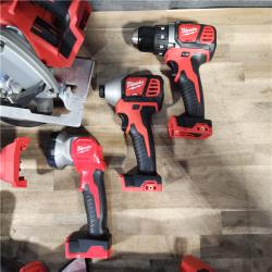 HOUSTON LOCATION - AS-IS MILWAUKEE 7 TOOL COMBO KIT W/ (2) 3.0 AH BATTERY, CARRYING BAG & CHARGER