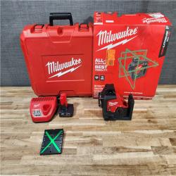 HOUSTON LOCATION - AS-IS (APPEARS LIKE NEW) Milwaukee 12-Volt Lithium-Ion Cordless Green 250 ft. 3-Plane Laser Level Kit