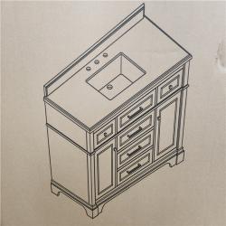 Phoenix NEW Home Decorators Collection Melpark 48 in. Single Sink Antique Oak Bath Vanity with White Engineered Marble Top (Assembled)