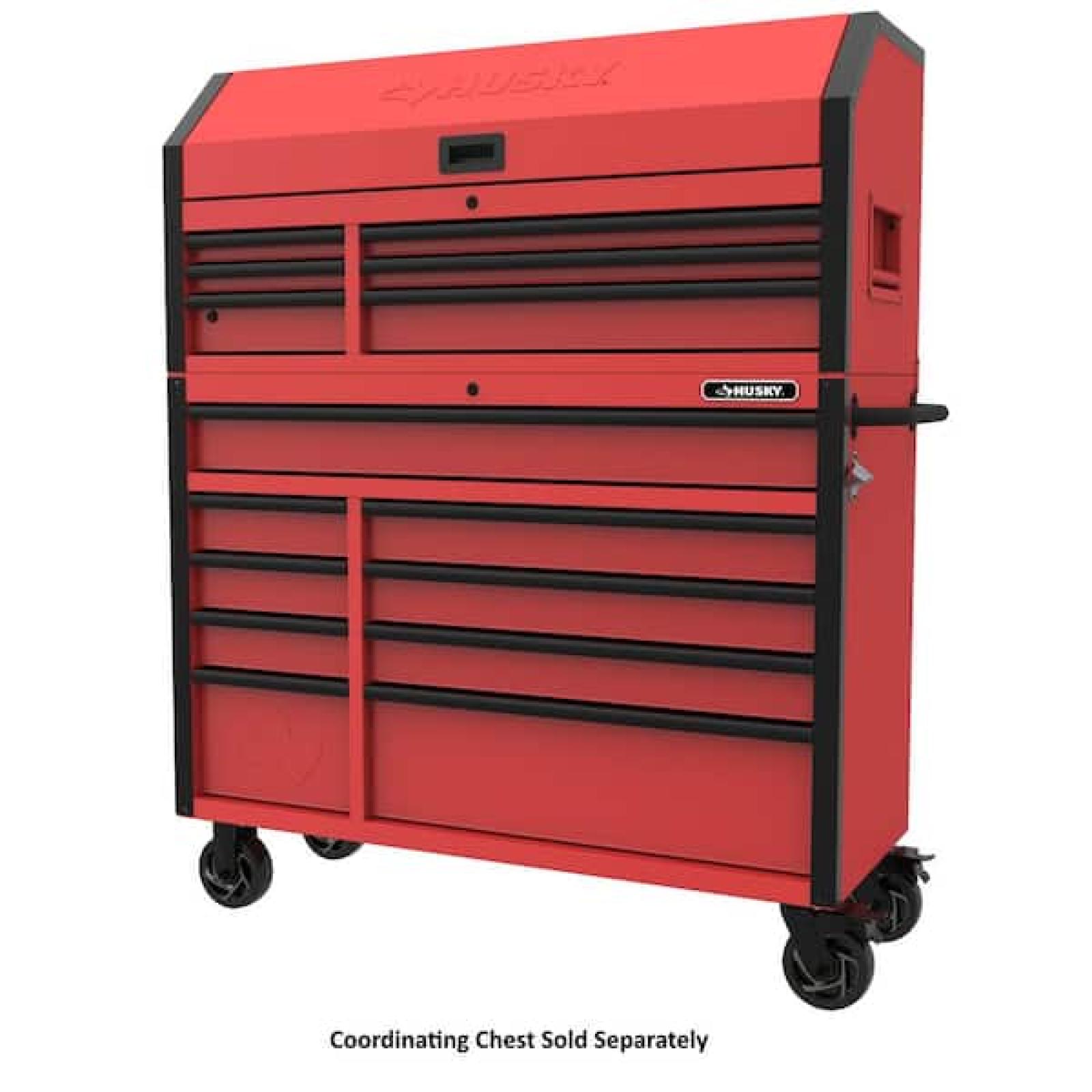 Phoenix NEW Husky Heavy-Duty 52 in. W x 20 in. D 15-Drawer Matte Red Rolling Tool Cabinet.