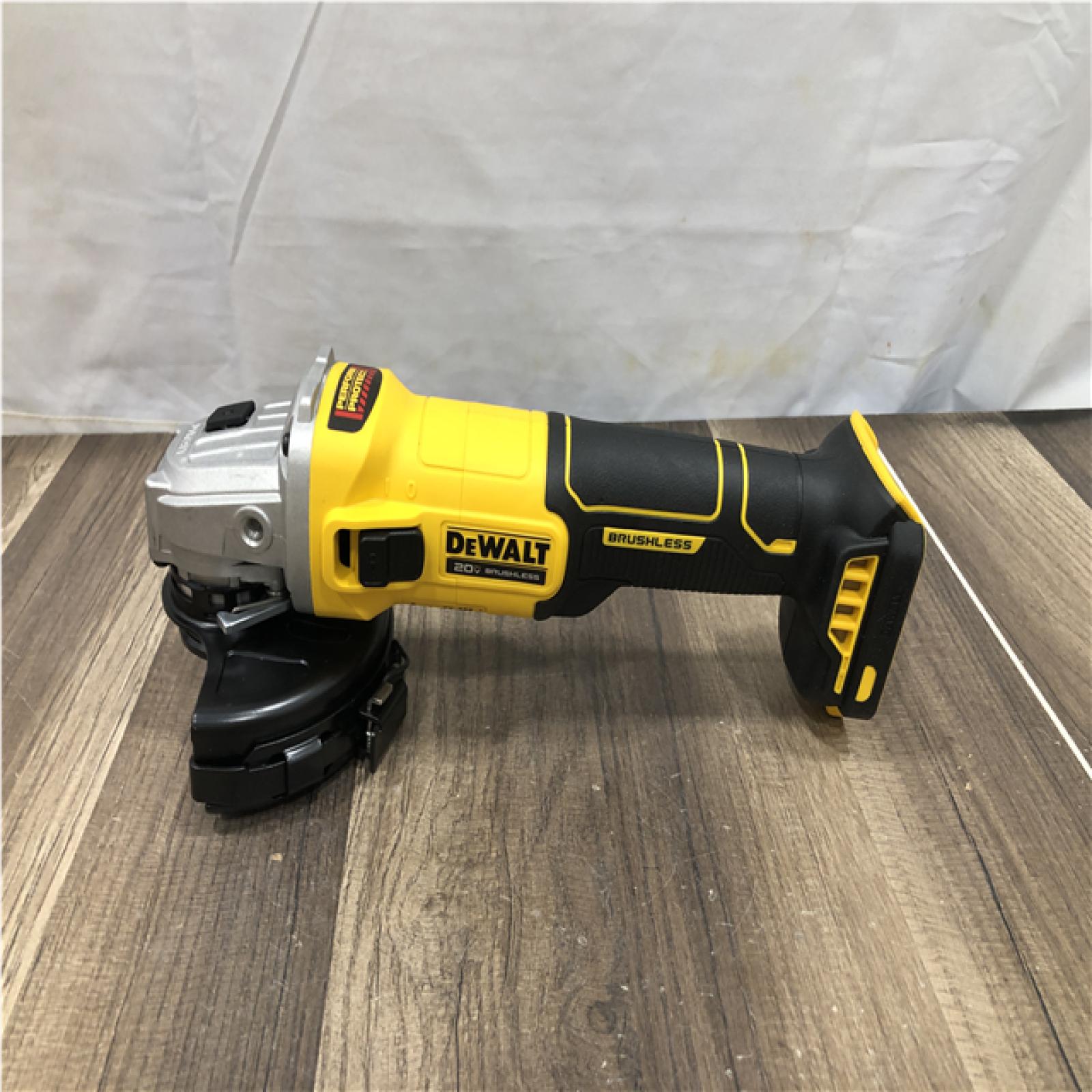 AS-IS DEWALT 20-Volt MAX Cordless Brushless 4-1/2 in. Angle Grinder with Slide Switch (Tool Only)
