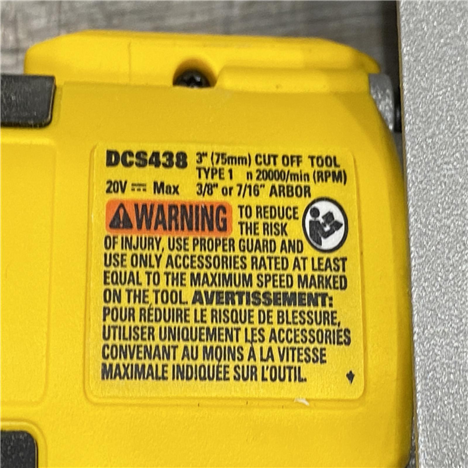 AS-IS DEWALT 20V XR Cordless 3 in. Cut-Off Tool (Tool Only)