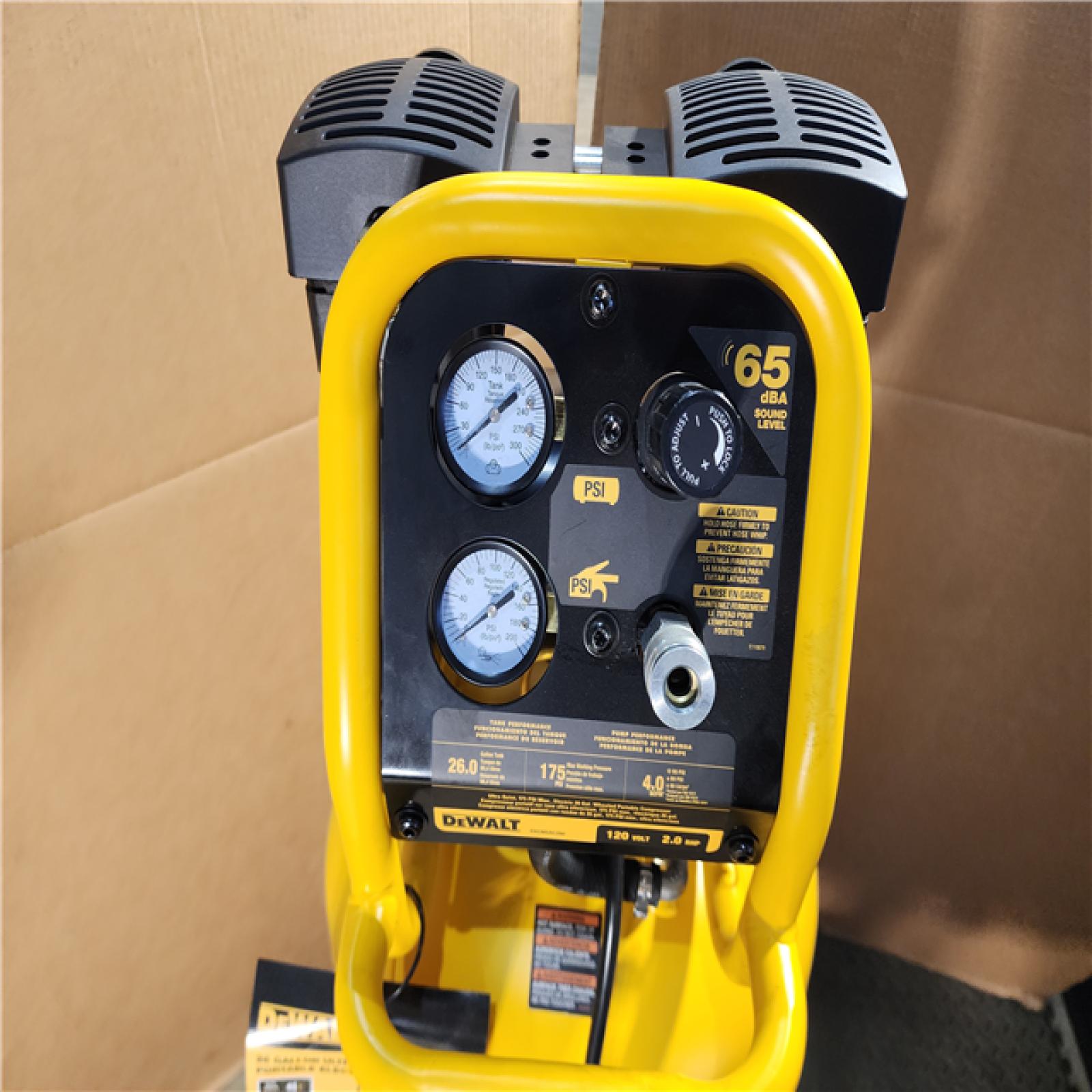 HOUSTON LOCATION - AS-IS DEWALT 26 Gal. 175 PSI Ultra Quiet Portable Electric Air Compressor