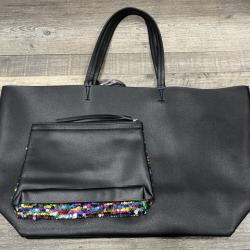 NEW - Victoria's Secret Black Tote Bag with Sequin Purse