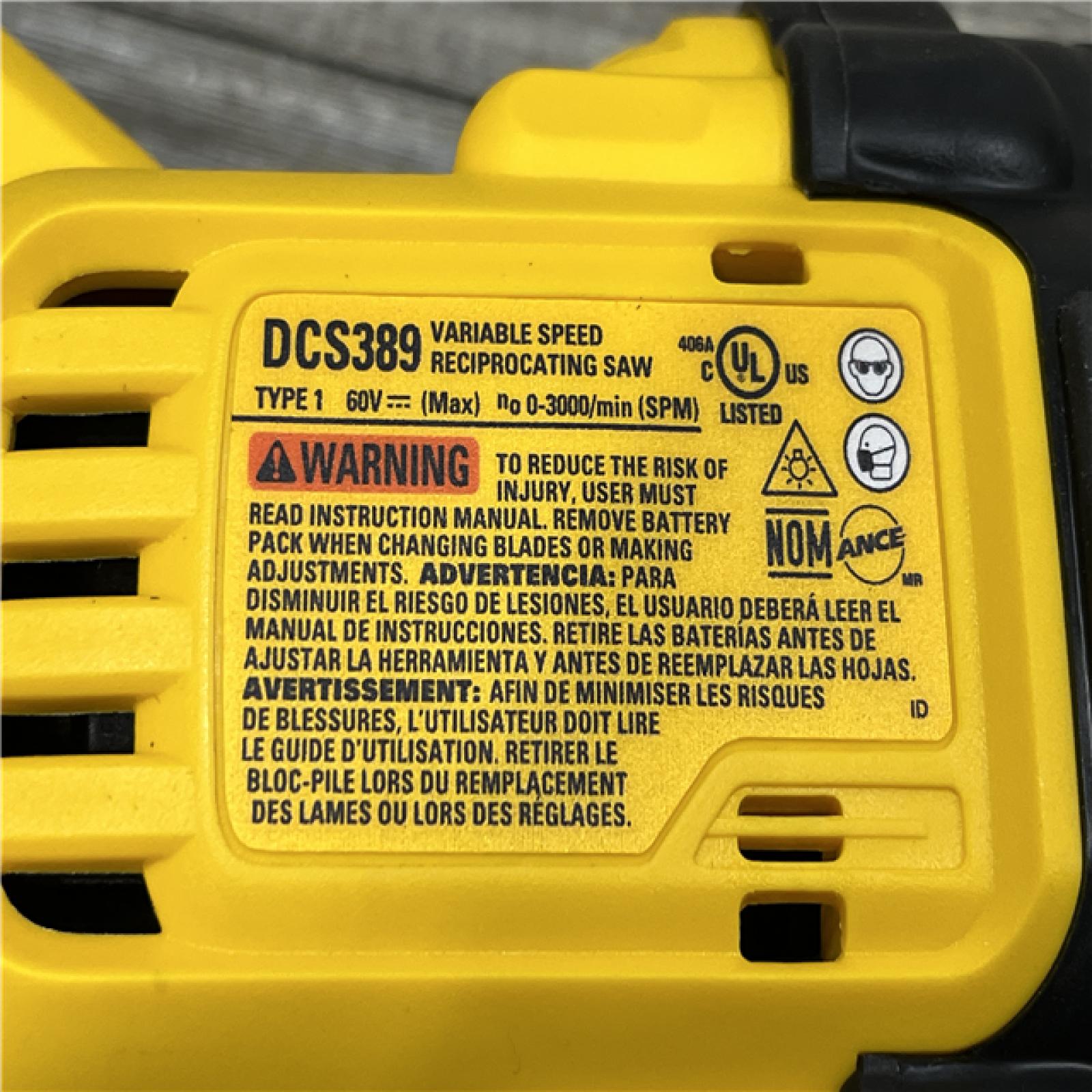 AS-IS DEWALT FLEXVOLT 60V MAX Cordless Brushless Reciprocating Saw (Tool Only)