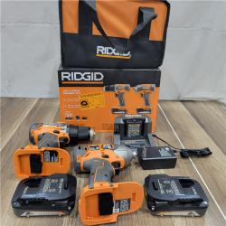 GOOD  RIDGID 18v 2 Tool Combo Kit 1/2 Drill/Driver 1/4 Impact Driver