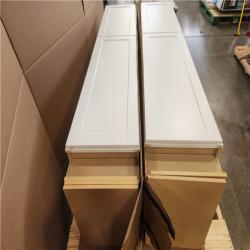 Phoenix Hampton Bay Shaker 18 in. W x 24 in. D x 90 in. H Assembled Pantry Kitchen Cabinet in Satin White (2-Pack)