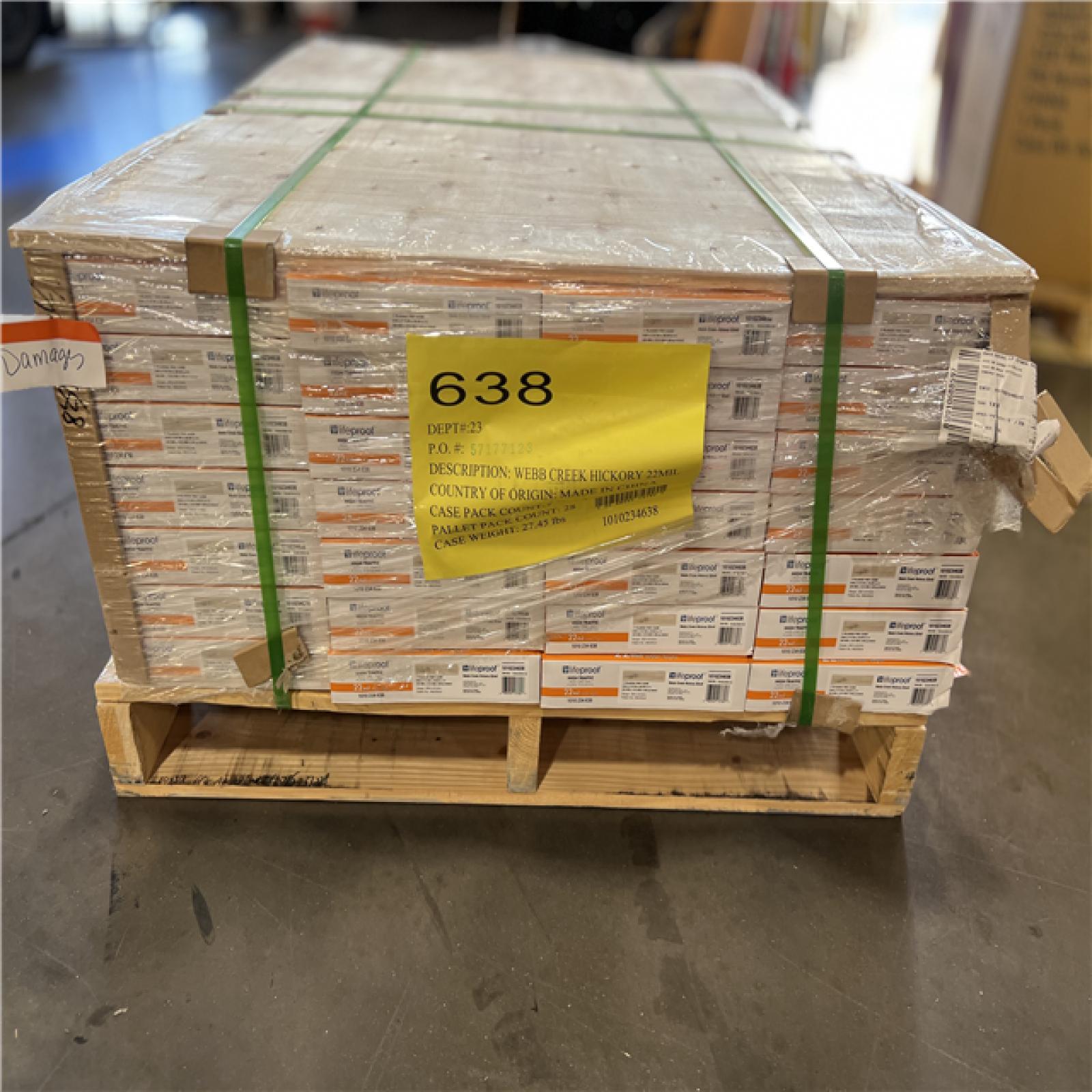 DALLAS LOCATION - Lifeproof Webb Creek Hickory 22 MIL x 8.7 in. W x 48 in. L Click Lock Waterproof Luxury Vinyl Plank Flooring (20.1 sq. ft./Case) PALLET - (28 UNITS)