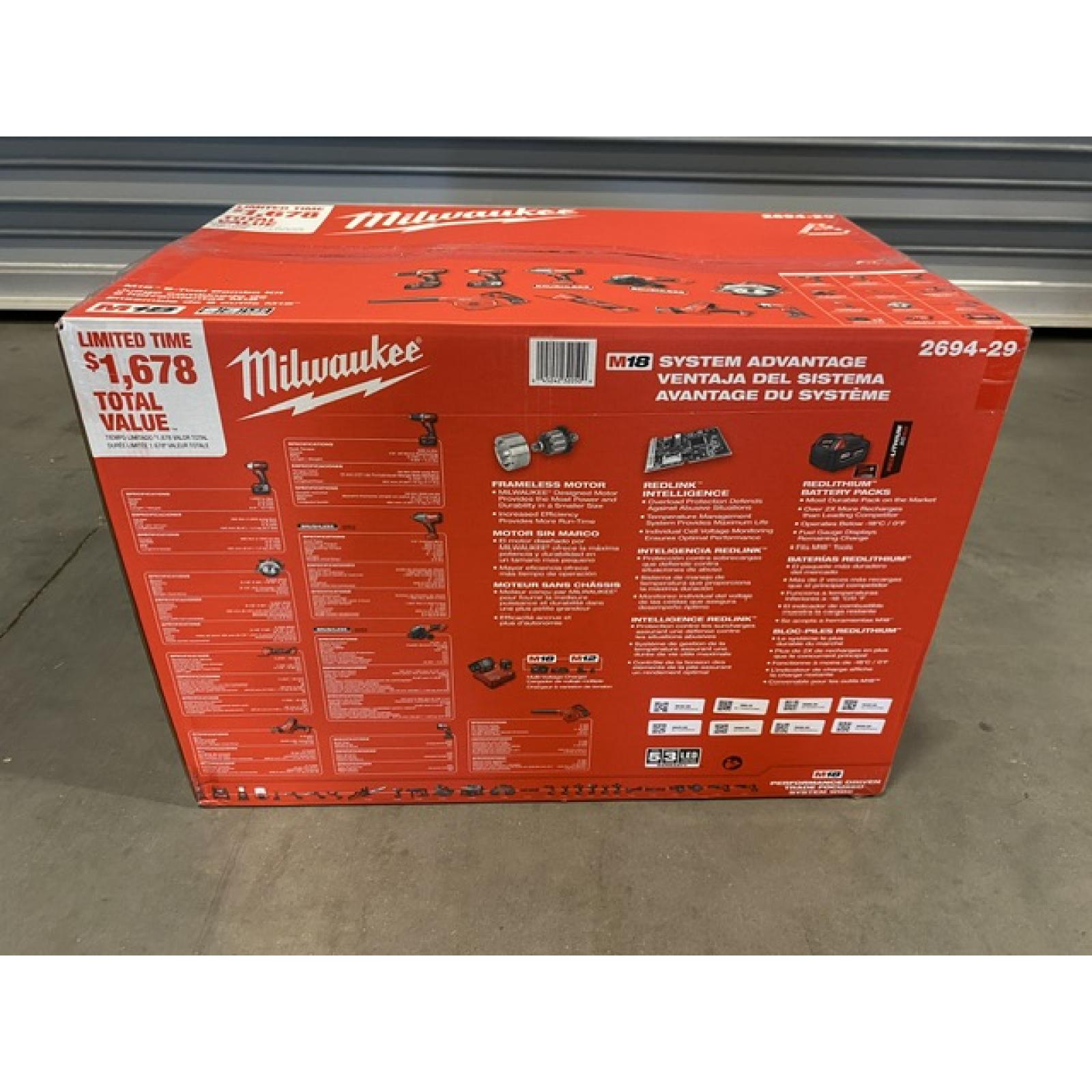 NEW - Milwaukee 18-Volt Lithium-Ion Cordless (9-Tool) Combo Kit