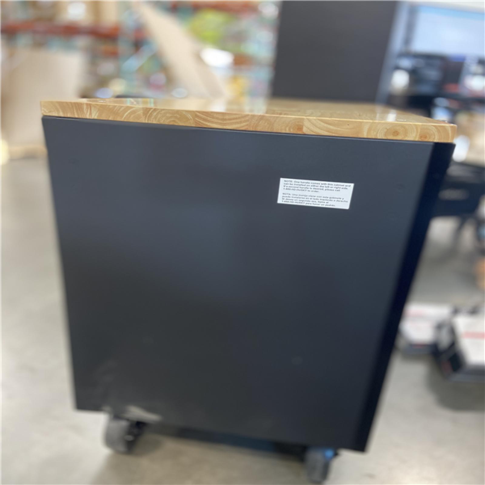 DALLAS LOCATION - Husky 61 in. W x 23 in. D Heavy Duty 15-Drawer Mobile Workbench Tool Chest with Solid Wood Top in Matte Black