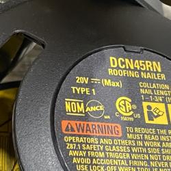 AS-IS DEWALT 20V MAX Lithium-Ion 15-Degree Electric Cordless Roofing Nailer Kit