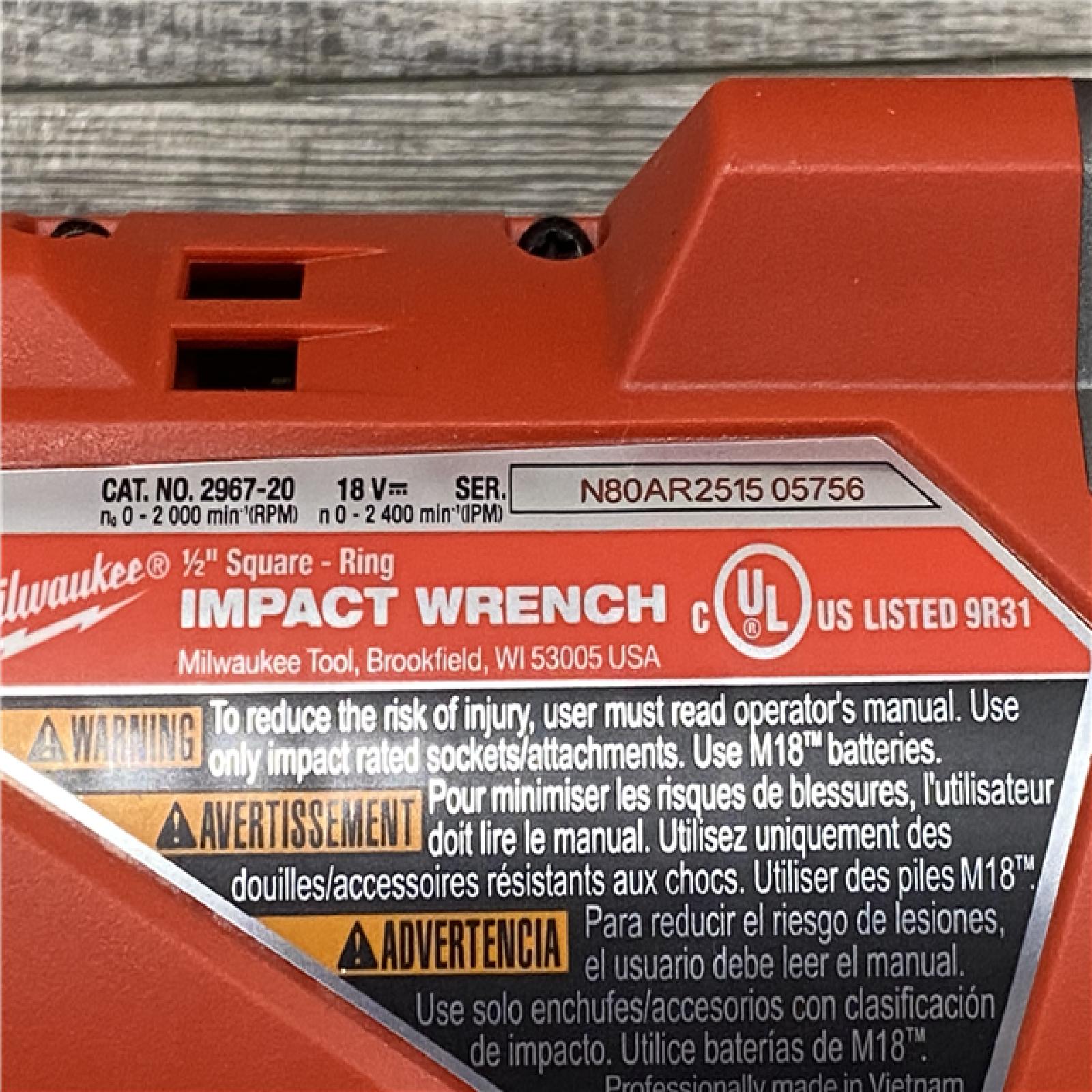 AS-IS Milwaukee FUEL 1/2 High Torque Impact Wrench with Friction Ring Kit