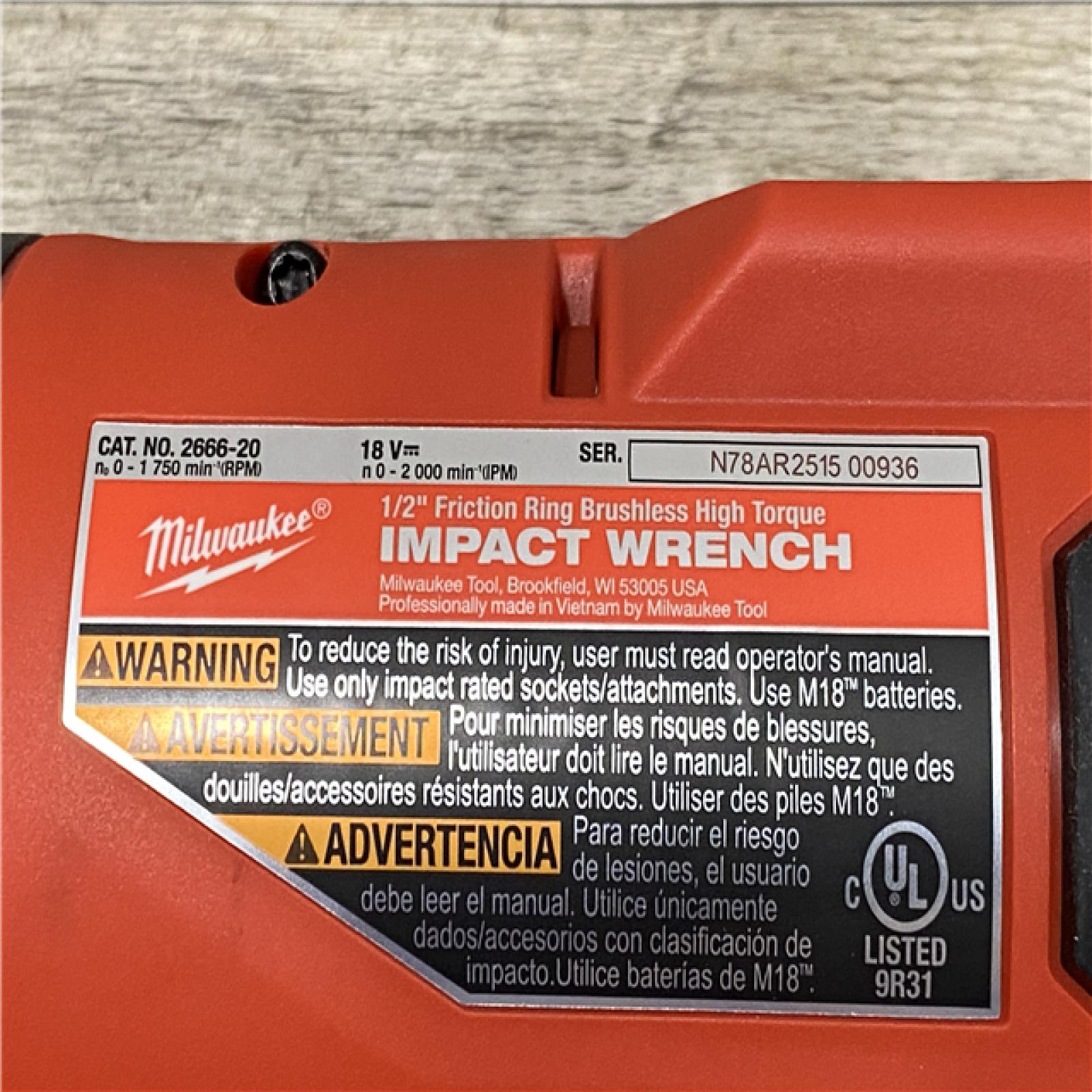 AS-IS Milwaukee 12/18V Lithium-Ion Cordless 3/8 in. Ratchet and 1/2 in. High Torque Impact Wrench with Friction Ring Combo Kit