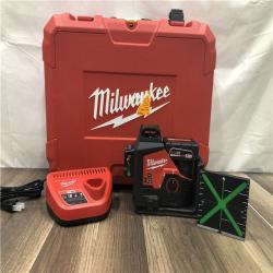 AS-IS Milwaukee  12-Volt Lithium-Ion Cordless Green 250 ft. 3-Plane Laser Level Kit