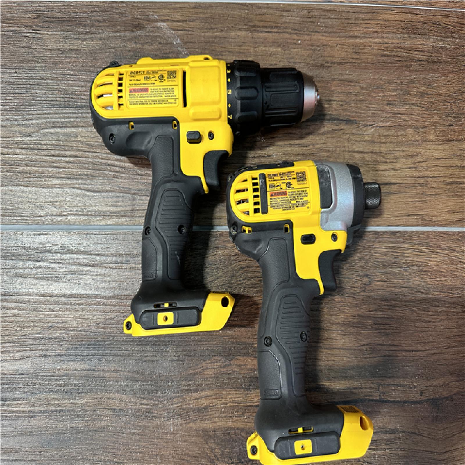California AS-IS DeWalt Drill Driver/Impact Driver Combo Kit, W/2 Batteries, Charger and Bag