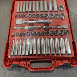 AS-IS - Milwaukee 3/8 in. Drive SAE/Metric Ratchet and Socket Mechanics Tool Set (56-Piece)