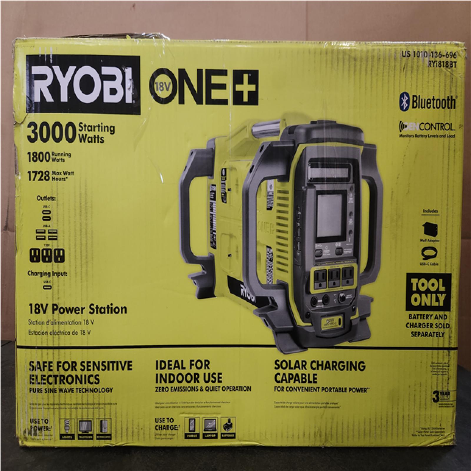 Phoenix NEW RYOBI 18V ONE+ 1800-Watt Portable Battery Inverter Power Station/8-Port Charger (Tool Only)