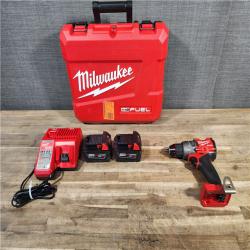 HOUSTON LOCATION - AS-IS Milwaukee 2904-22 Hammer Drill Driver Kit with Batteries  Charger & Tool Case  Red