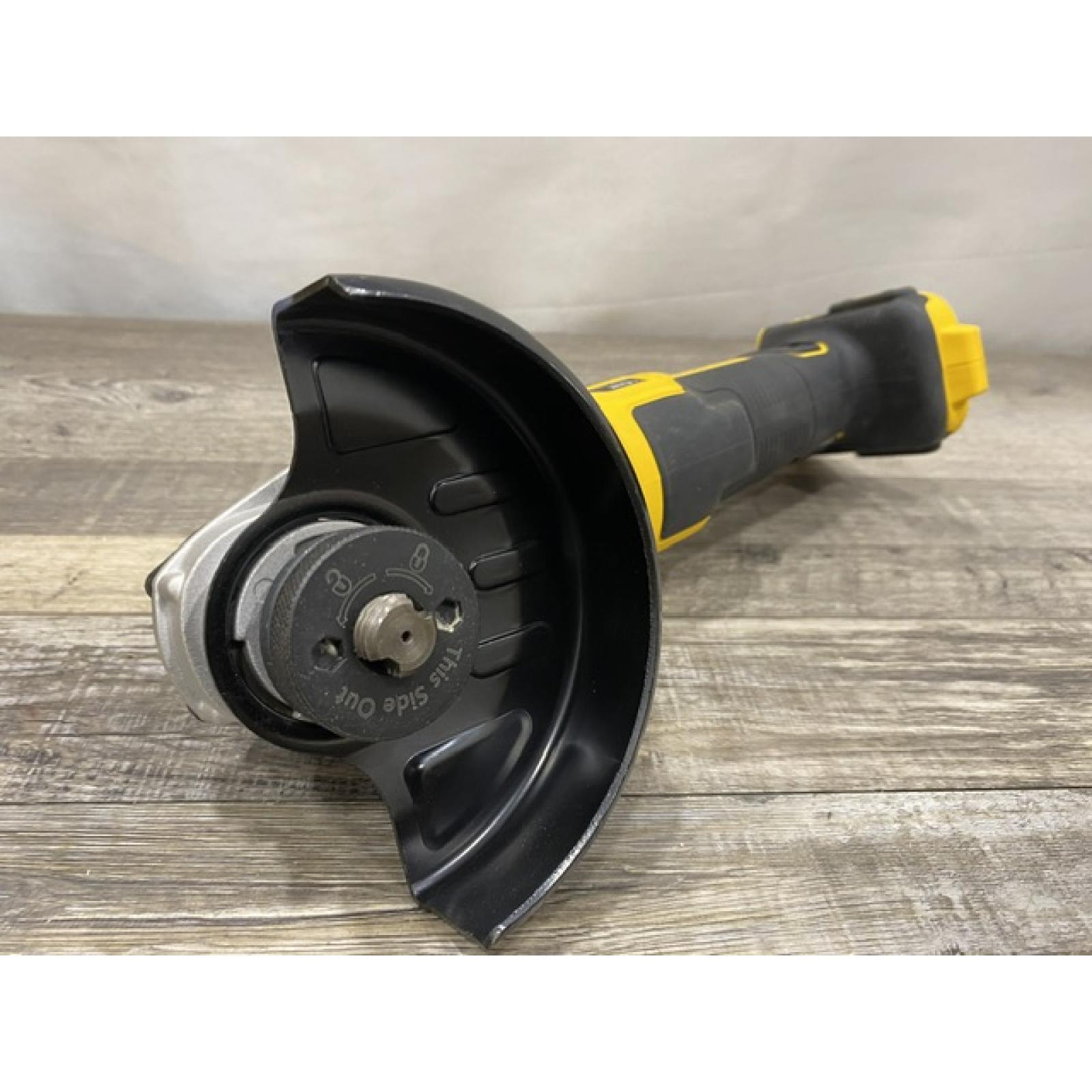 AS-IS DEWALT 20V MAX XR Cordless Brushless 4.5 in. Slide Switch Small Angle Grinder with Kickback Brake (Tool Only)