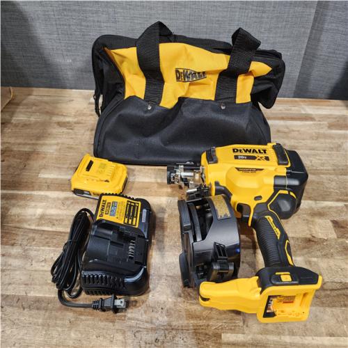 Houston Location AS-IS DEWALT 20V MAX Lithium-Ion 15-Degree Electric Cordless Roofing Nailer Kit
