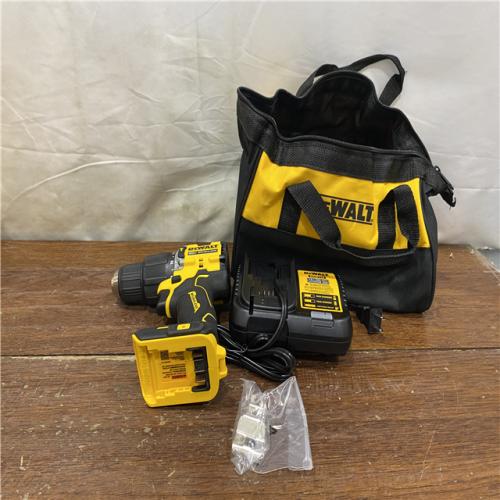 AS-IS DEWALT ATOMIC 20-Volt Lithium-Ion Cordless 1/2 in. Compact Hammer Drill with 3.0Ah Battery, Charger and Bag