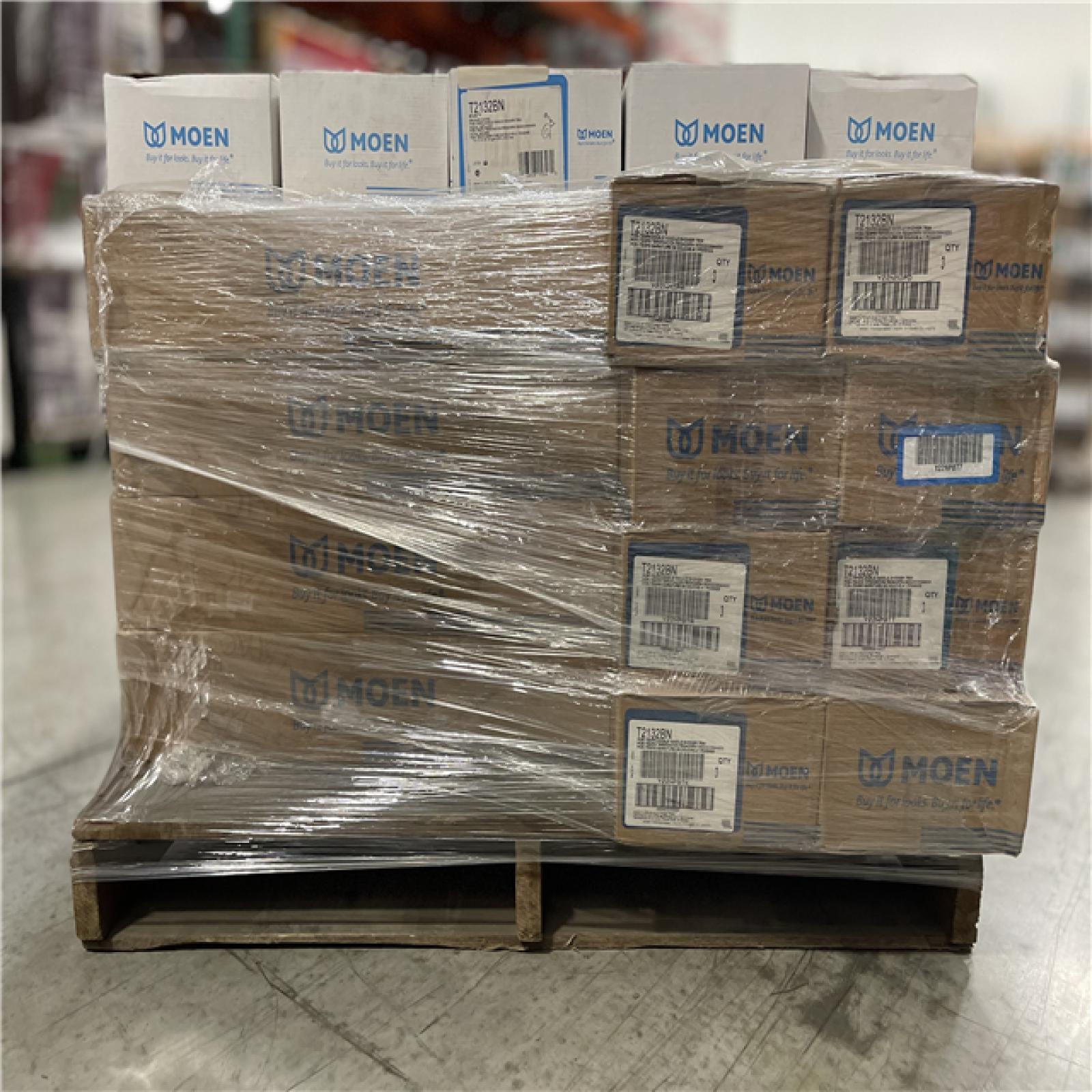 DALLAS LOCATION - Moen Eva™ One Handle Single Function Shower Faucet in Brushed Nickel (Trim Only) PALLET- (133 UNITS)