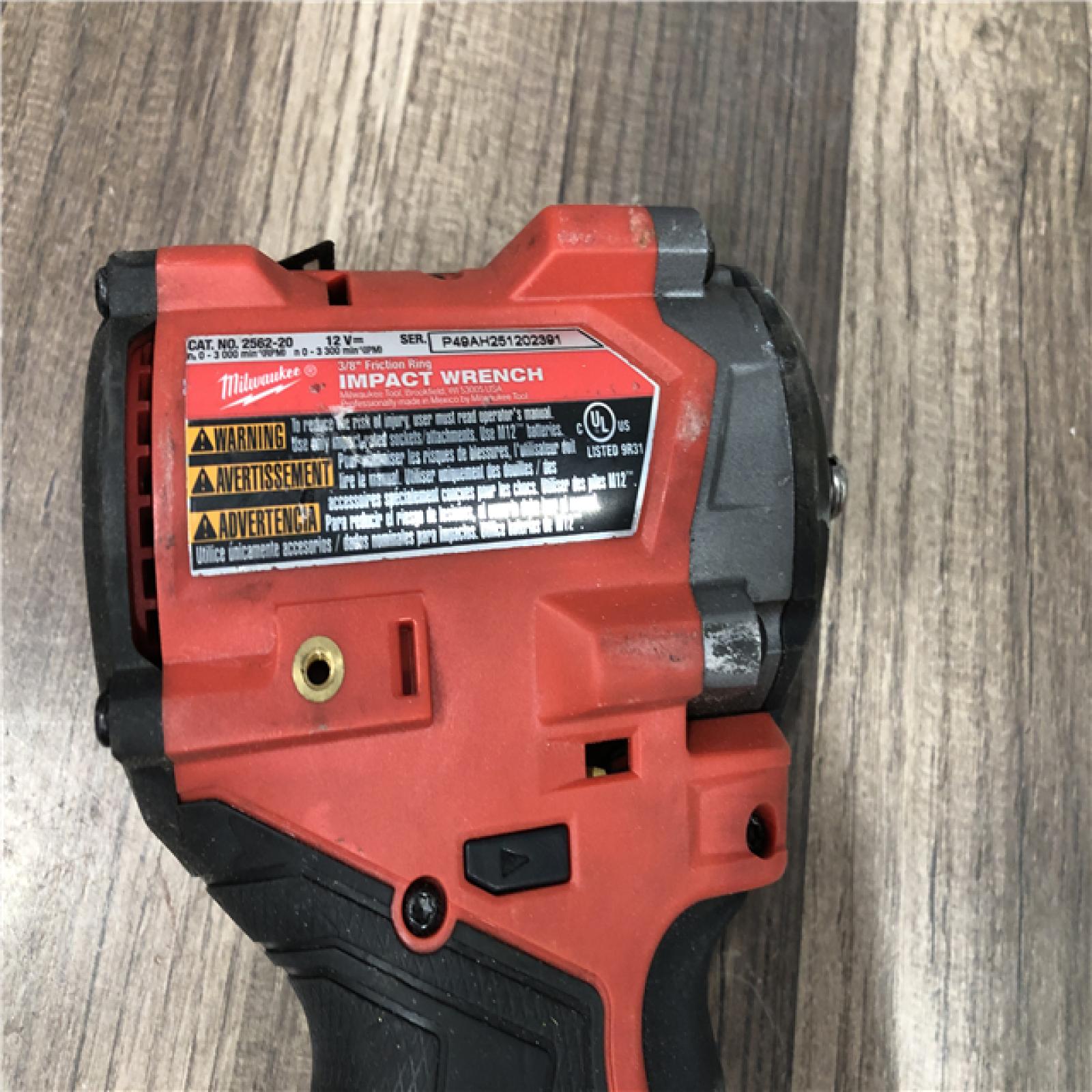 AS-IS Milwaukee FUEL 12V Lithium-Ion Brushless Cordless Stubby 3/8 in. Impact Wrench (Tool-Only)