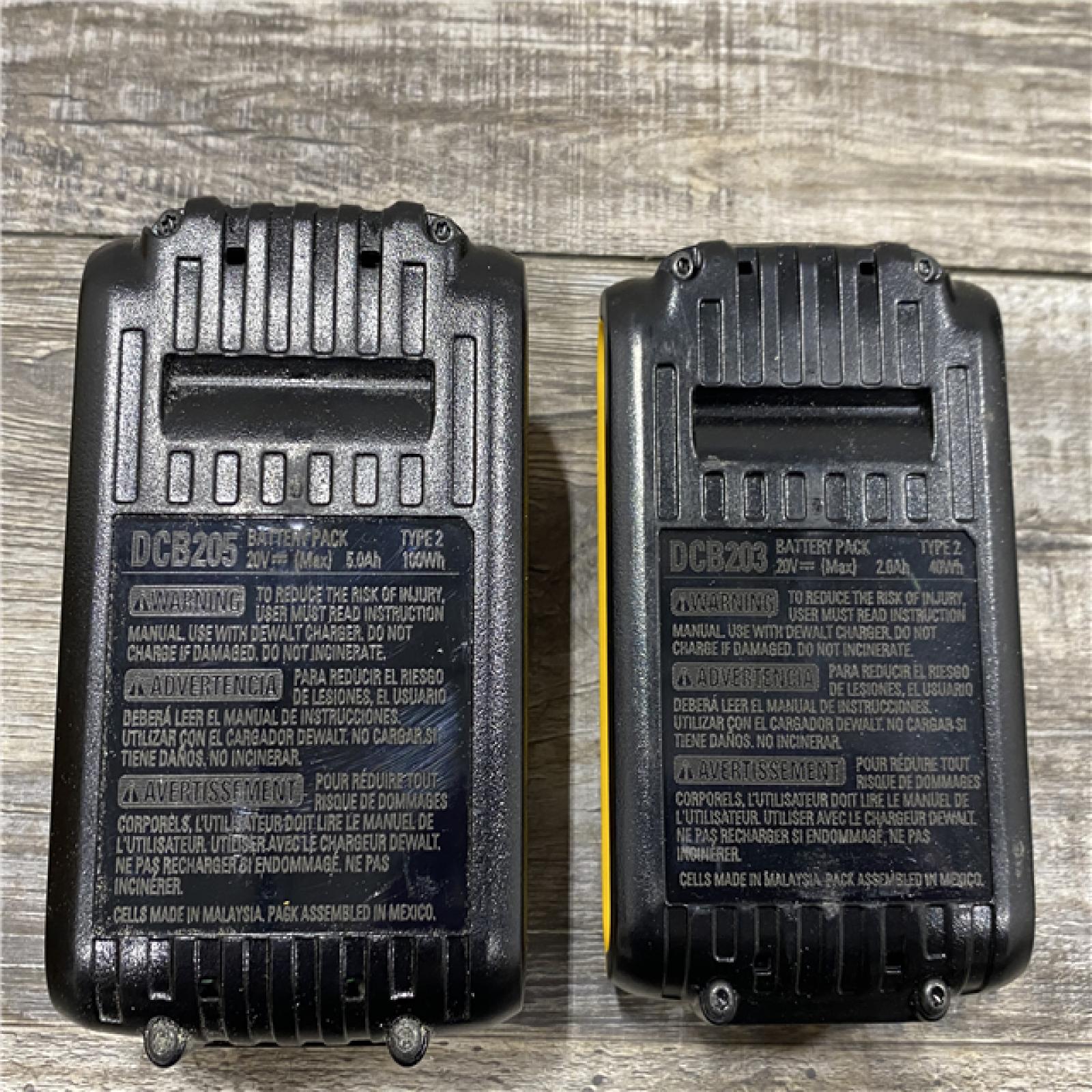 AS-IS DEWALT 20V MAX Lithium-Ion Battery Kit with 5.0Ah and 2.0Ah Battery and Charger