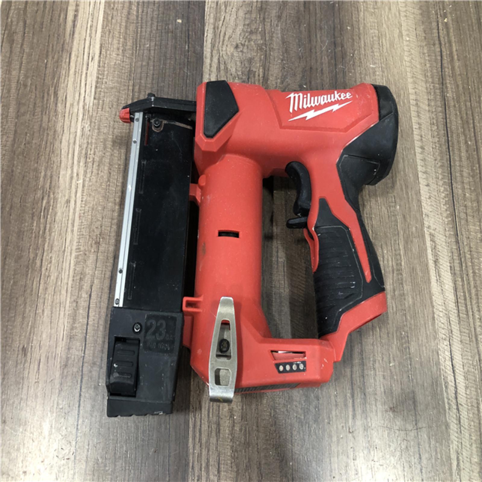 AS-IS Milwaukee 12-Volt 23-Gauge Lithium-Ion Cordless Pin Nailer (Tool-Only)