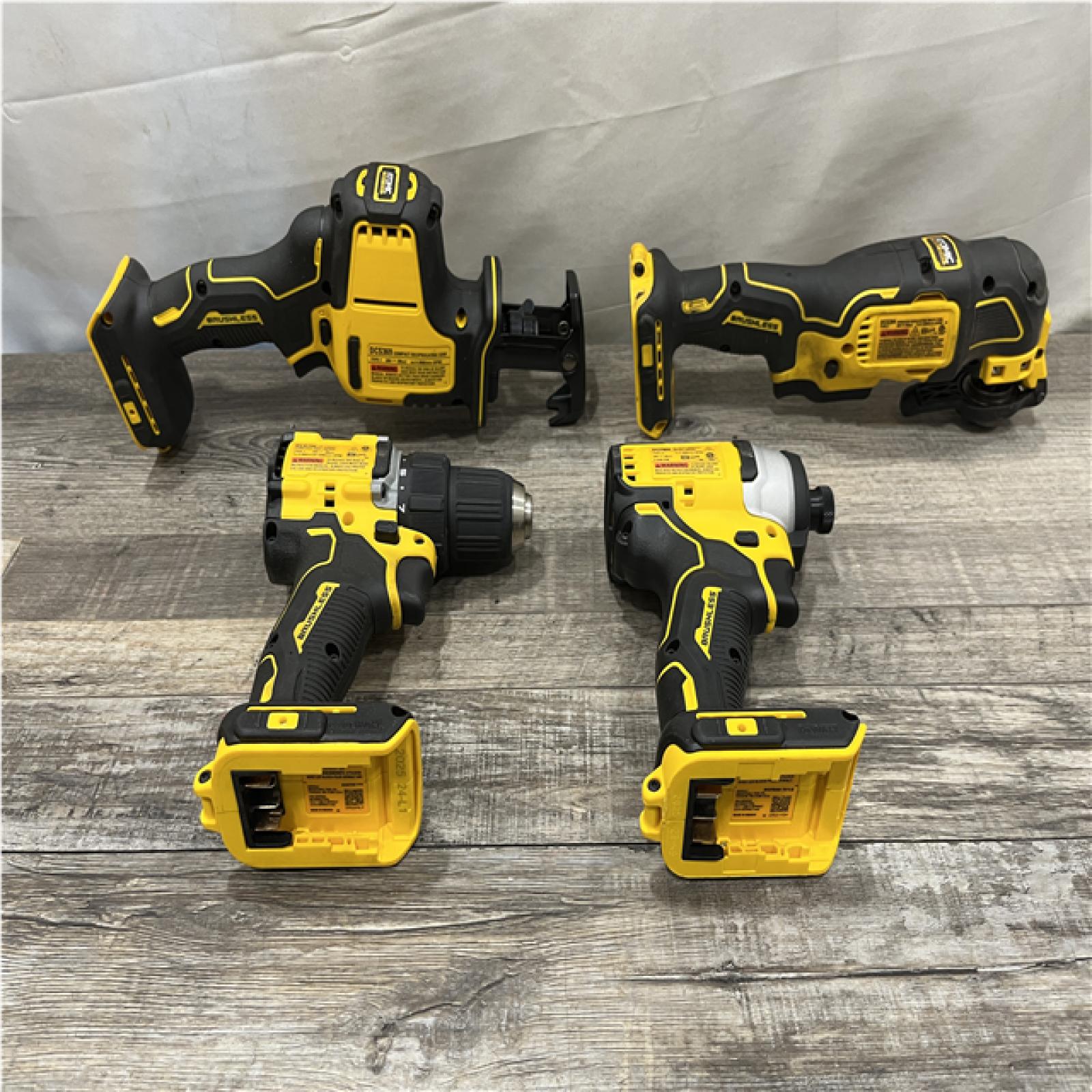 AS-IS DEWALT ATOMIC 20-Volt Lithium-Ion Cordless Brushless (4-Tool) Combo Kit