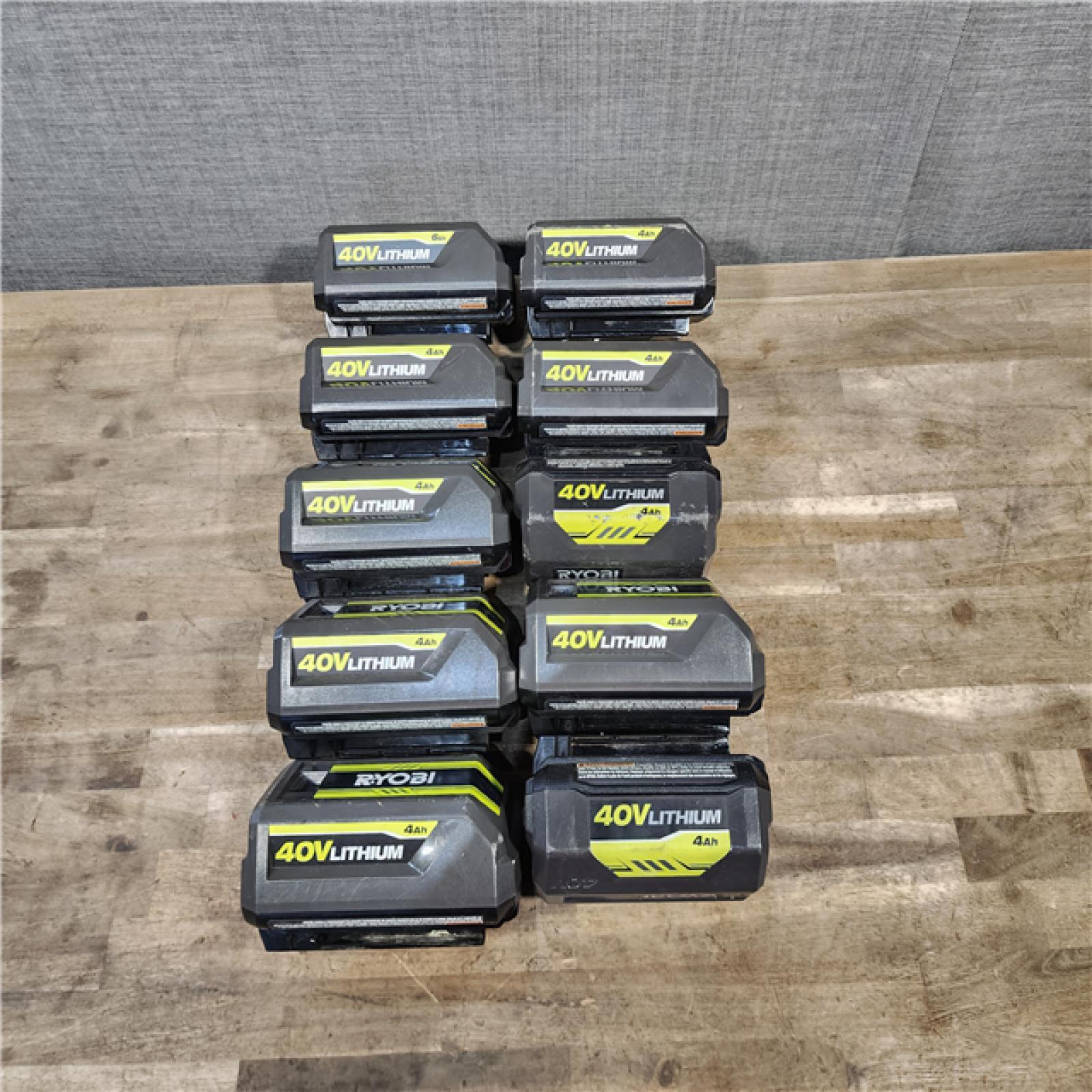 HOUSTON LOCATION - AS-IS RYOBI BATTERY PACK QTY - 10