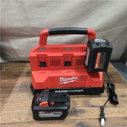 AS-IS Milwaukee 18V Lithium-Ion REDLITHIUM FORGE Starter Kit with Two 12.0 Ah Battery Pack and PACKOUT 6-Port Rapid Charger