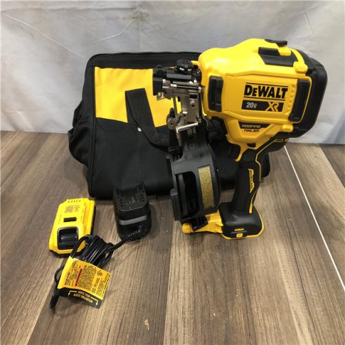 AS-IS DEWALT 20V MAX Lithium-Ion 15-Degree Electric Cordless Roofing Nailer Kit