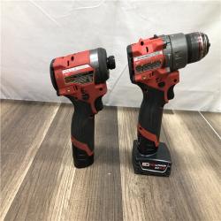 AS-IS Milwaukee FUEL 12-Volt Lithium-Ion Brushless Cordless Hammer Drill and Impact Driver Combo Kit