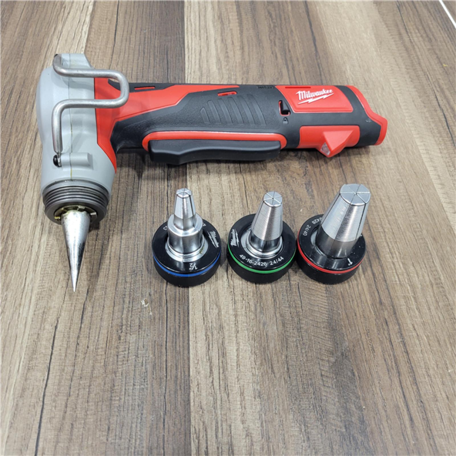 AS-IS Milwaukee M12 12-Volt Lithium-Ion Cordless PEX Expansion Tool Kit with (2) 1.5 Ah Batteries, (3) Expansion Heads and Hard Case
