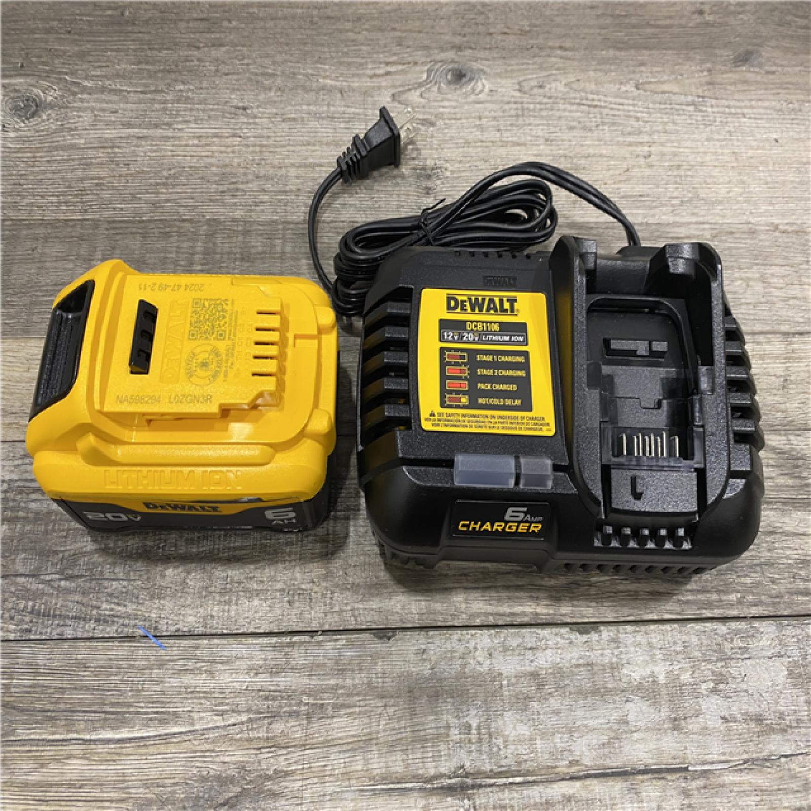 AS-IS DEWALT 20V MAX Lithium-Ion 6.0 Ah Battery and Charger
