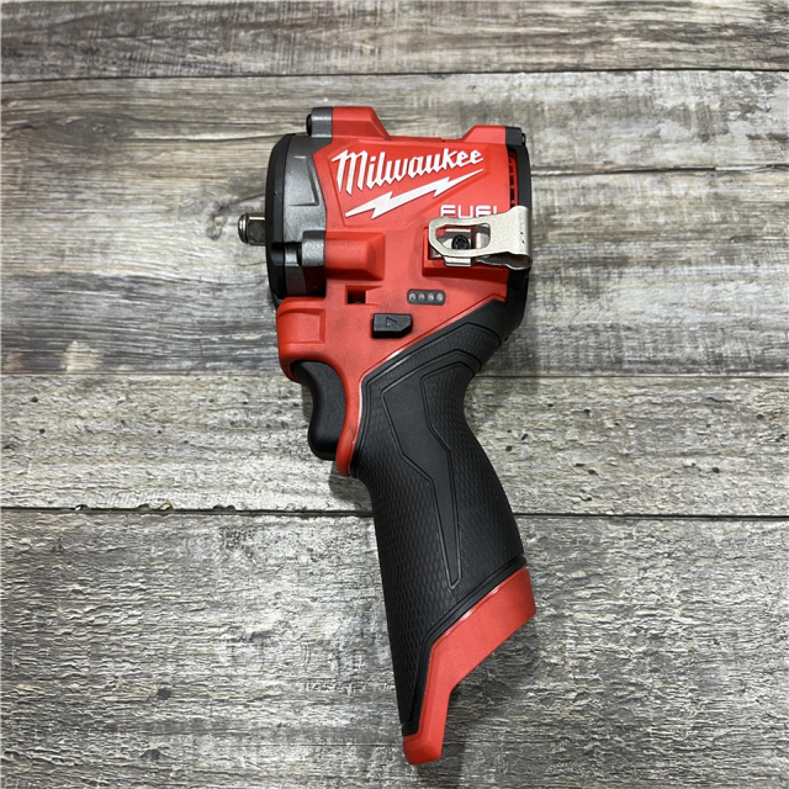 AS-IS Milwaukee FUEL 12V Li-Ion Brushless Cordless Stubby 3/8 in. Impact Wrench Kit
