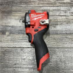AS-IS Milwaukee FUEL 12V Li-Ion Brushless Cordless Stubby 3/8 in. Impact Wrench Kit